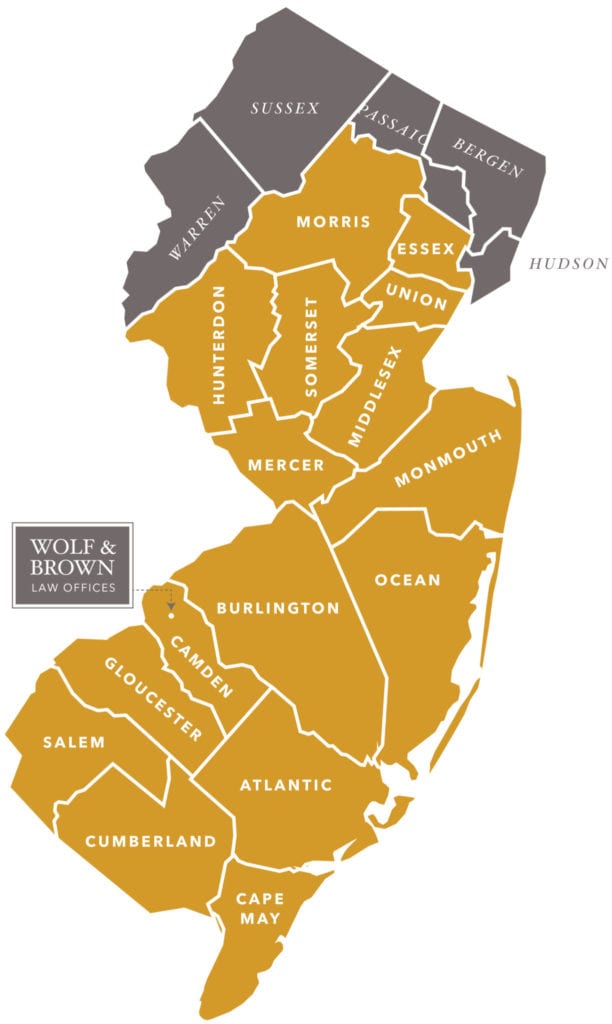 Map of New Jersey, USA