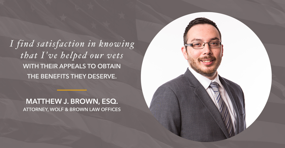 Wolf & Brown VA Attorney Matthew Brown Admitted to Practice Before the